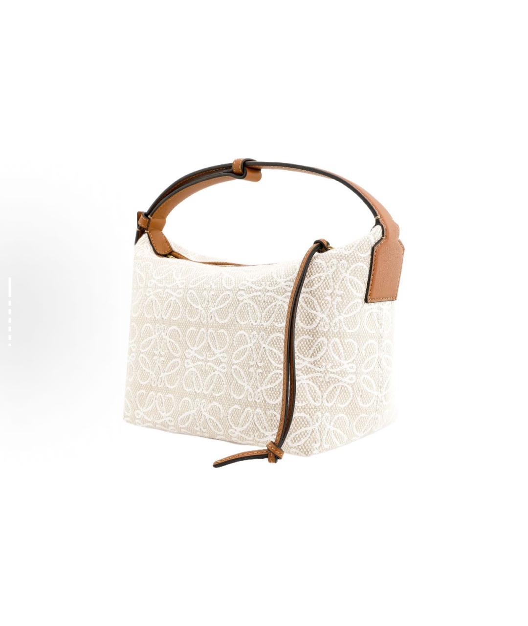 LOEWE Бежевая кожаная сумка через плечо, фото 3