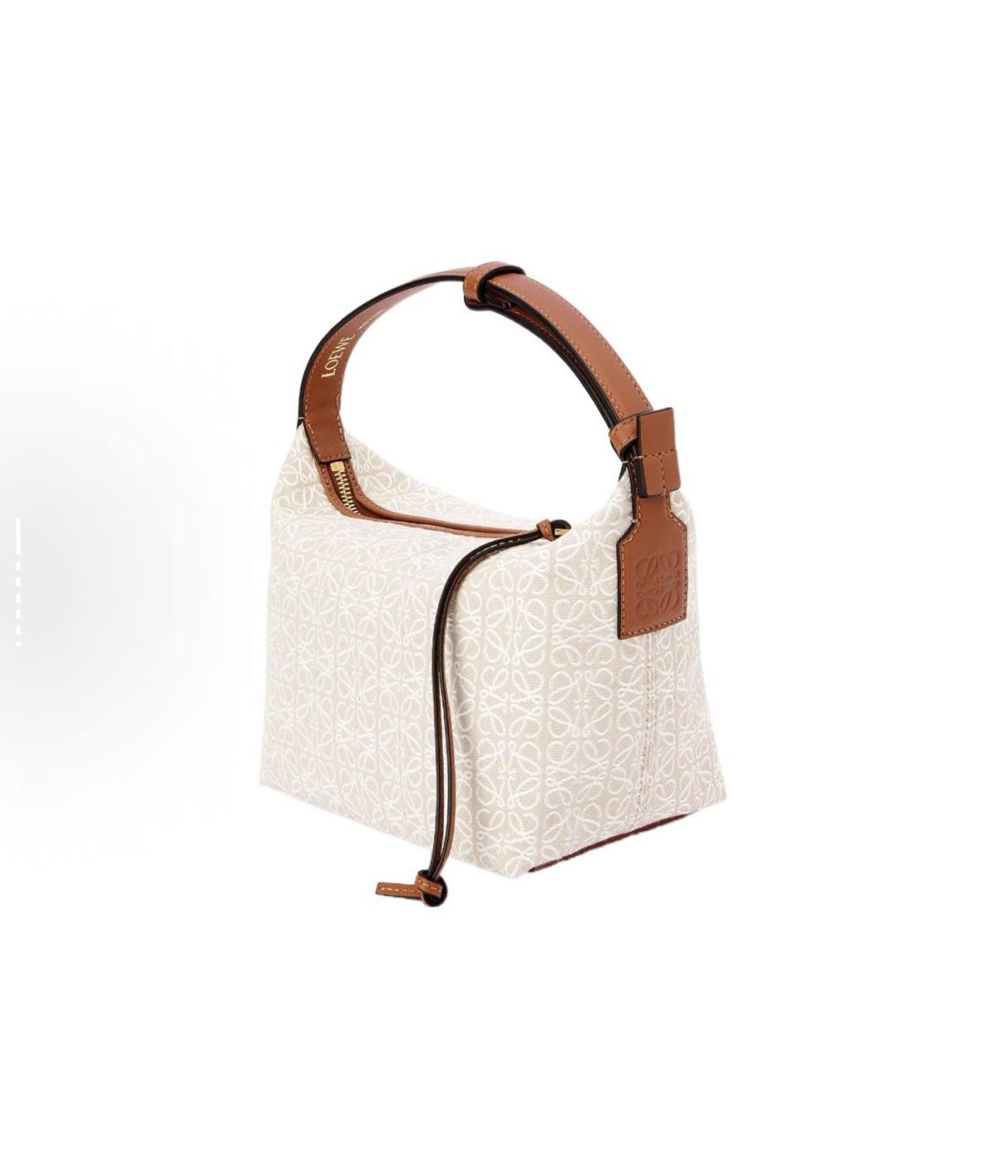 LOEWE Бежевая кожаная сумка через плечо, фото 4