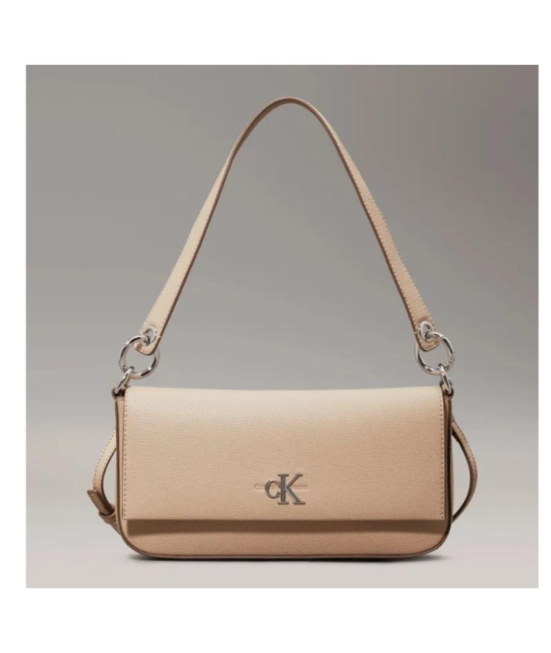 CALVIN KLEIN Коричневая кожаная сумка через плечо, фото 5