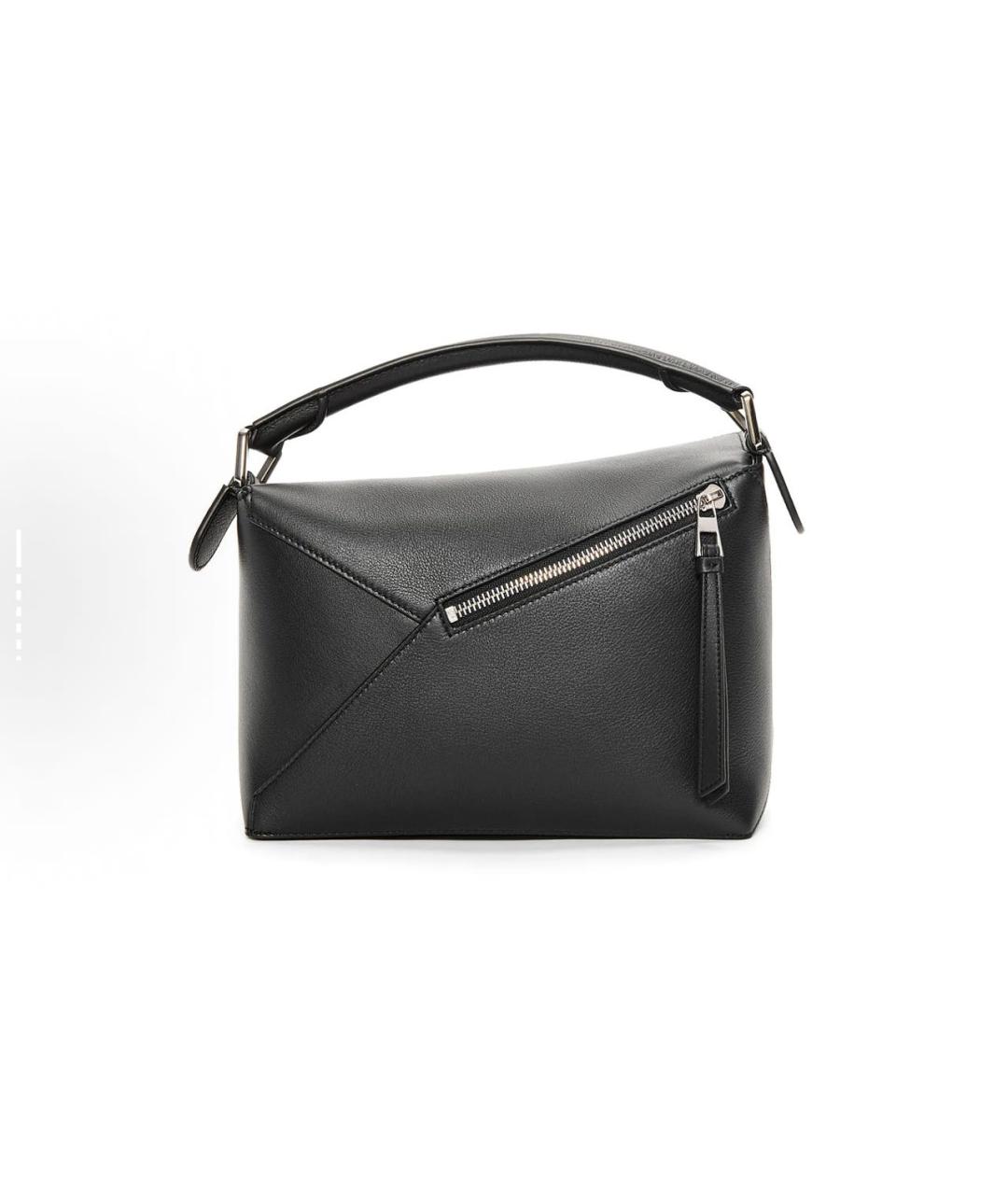 LOEWE Антрацитовая кожаная сумка с короткими ручками, фото 5