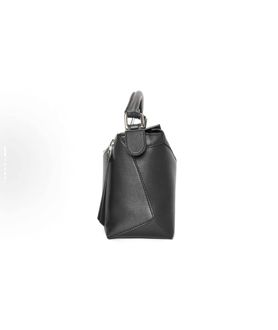 LOEWE Антрацитовая кожаная сумка с короткими ручками, фото 4