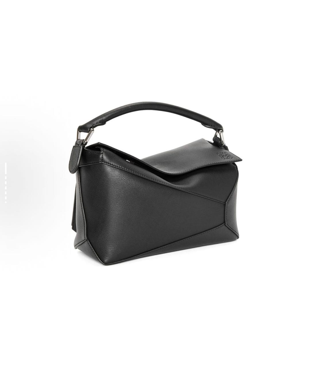 LOEWE Антрацитовая кожаная сумка с короткими ручками, фото 3