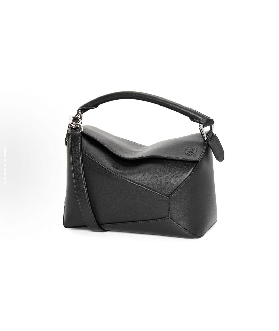 LOEWE Антрацитовая кожаная сумка с короткими ручками, фото 7