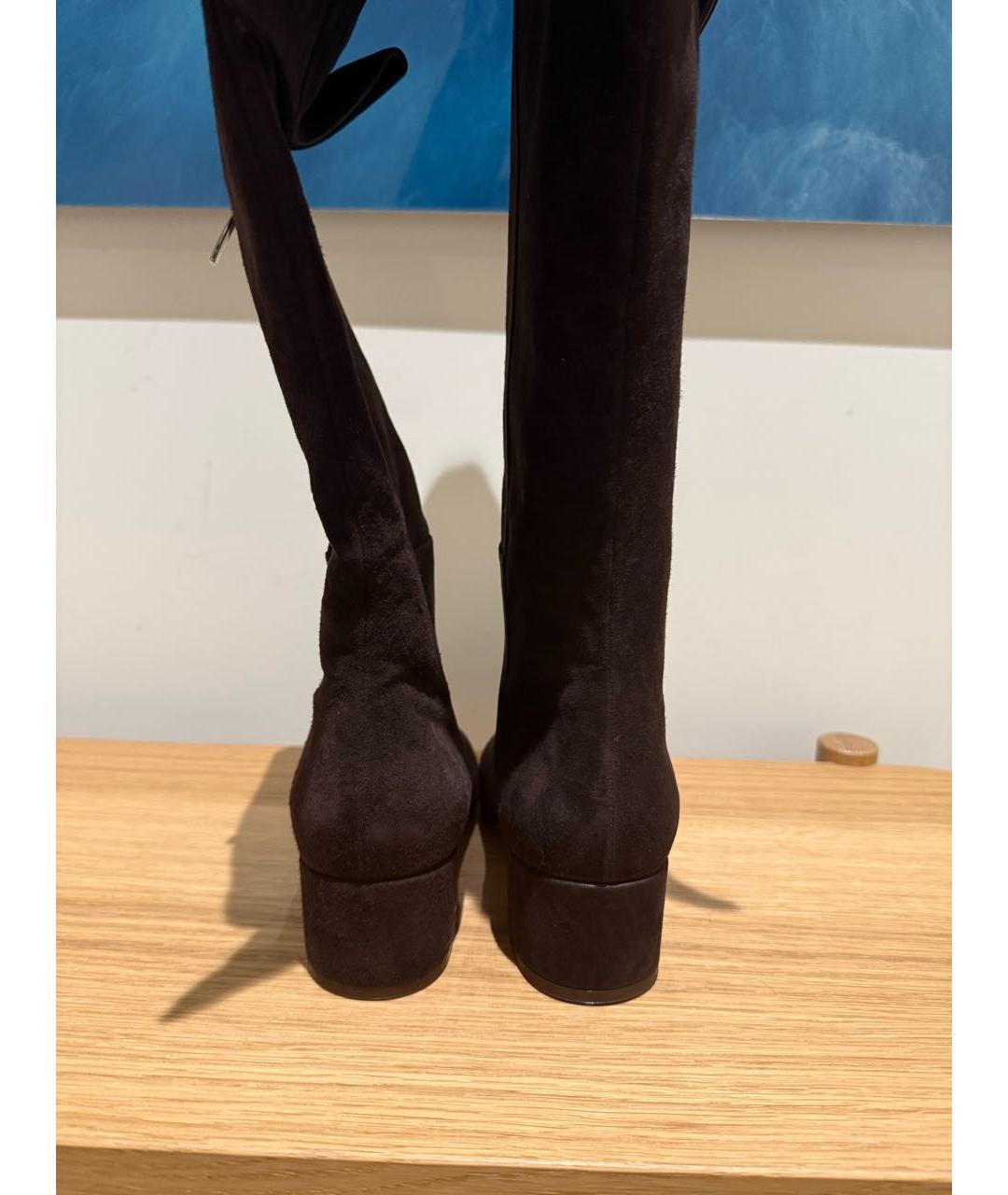 GIANVITO ROSSI Коричневые кожаные сапоги, фото 4