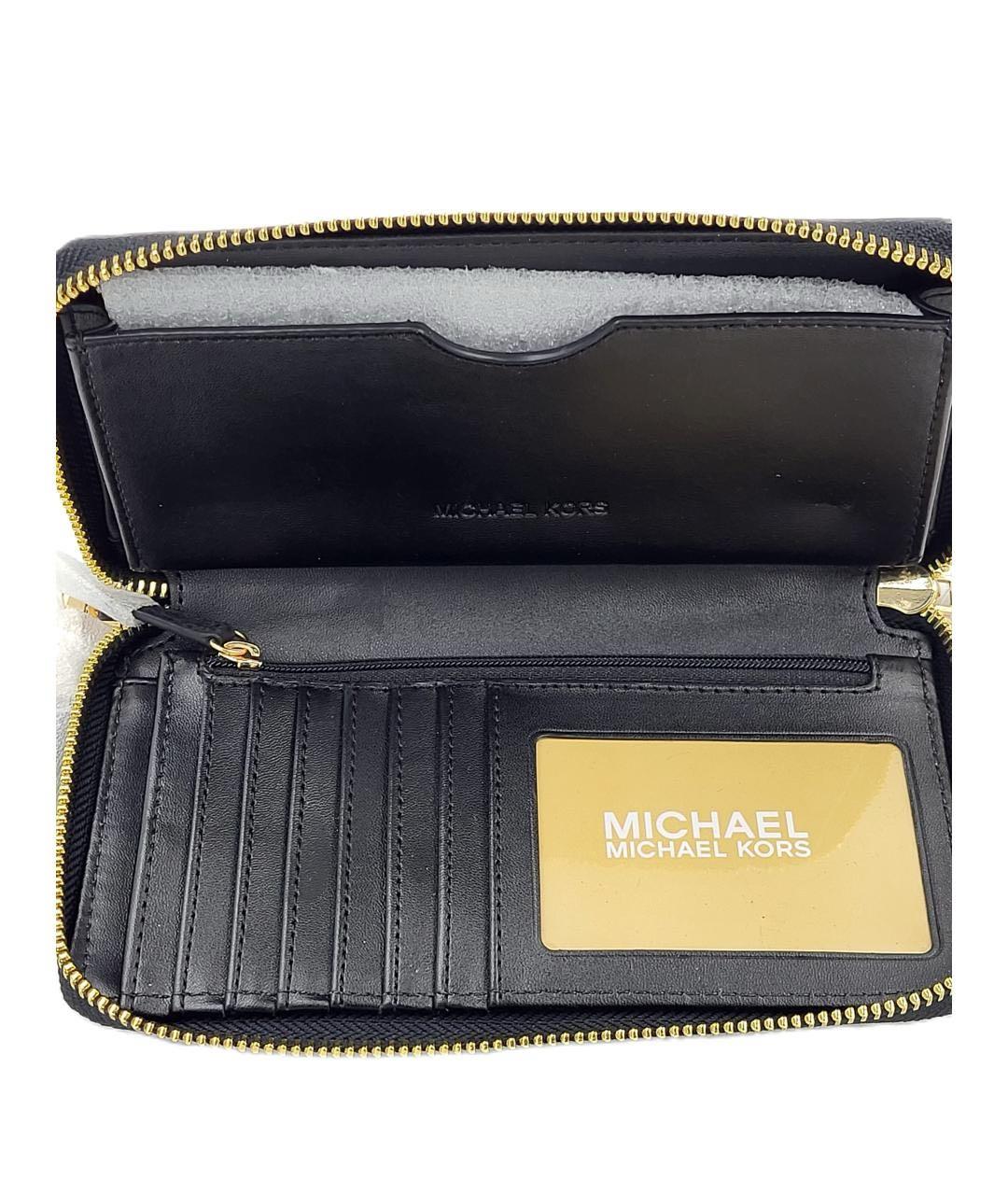 MICHAEL KORS Черный кожаный кошелек, фото 2