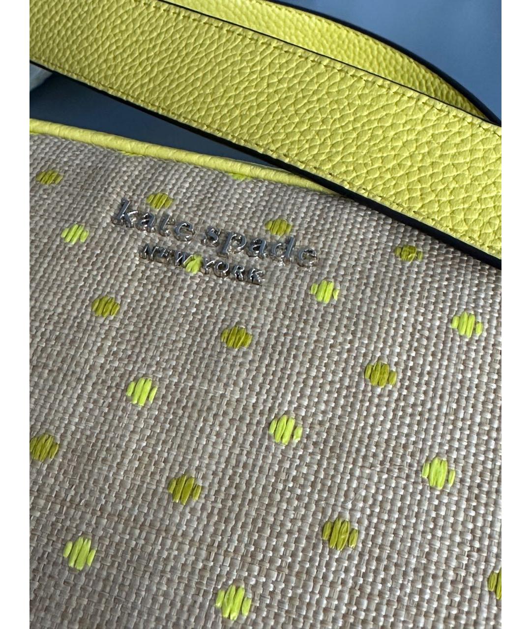 KATE SPADE Желтая жаккардовая сумка через плечо, фото 3