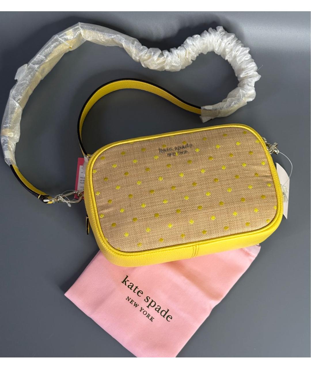 KATE SPADE Желтая жаккардовая сумка через плечо, фото 4