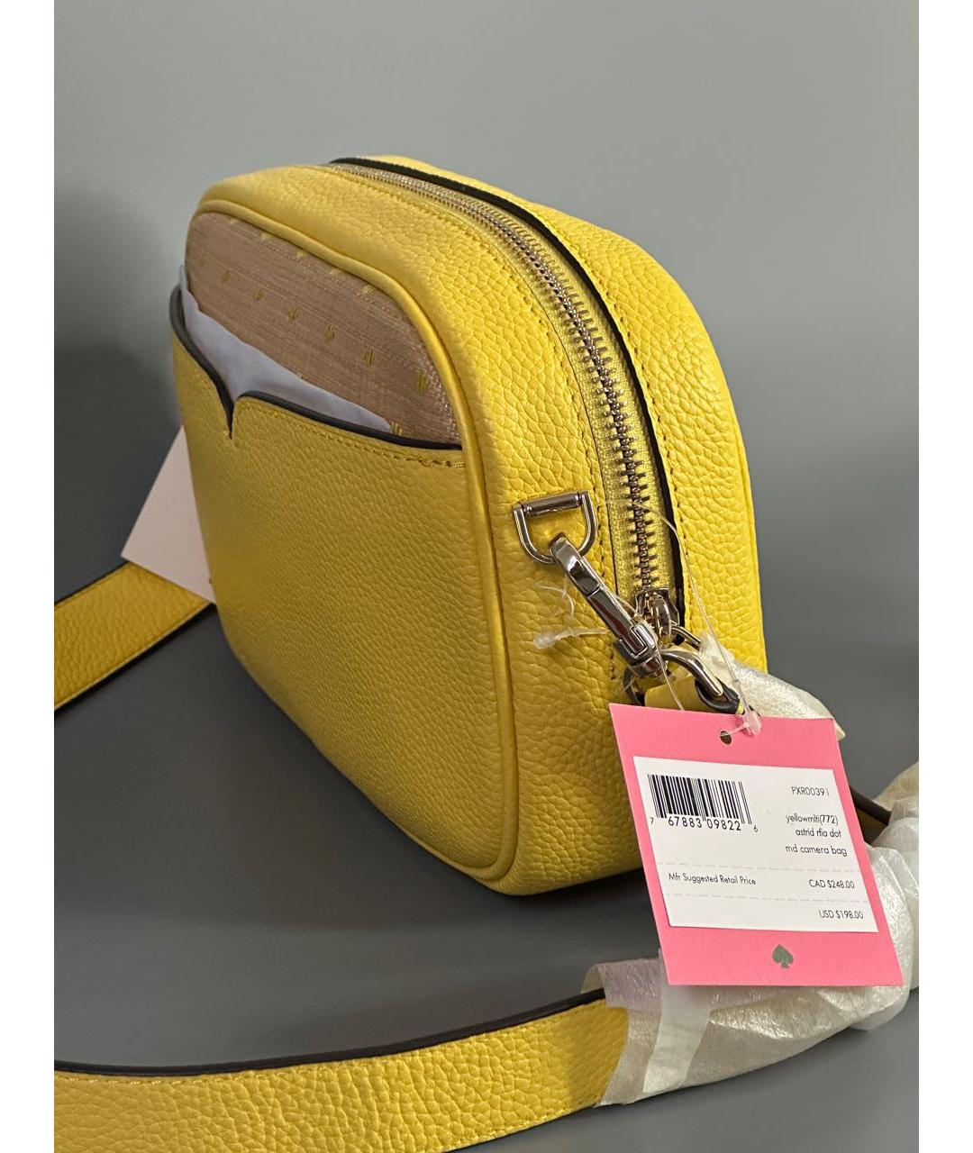 KATE SPADE Желтая жаккардовая сумка через плечо, фото 5