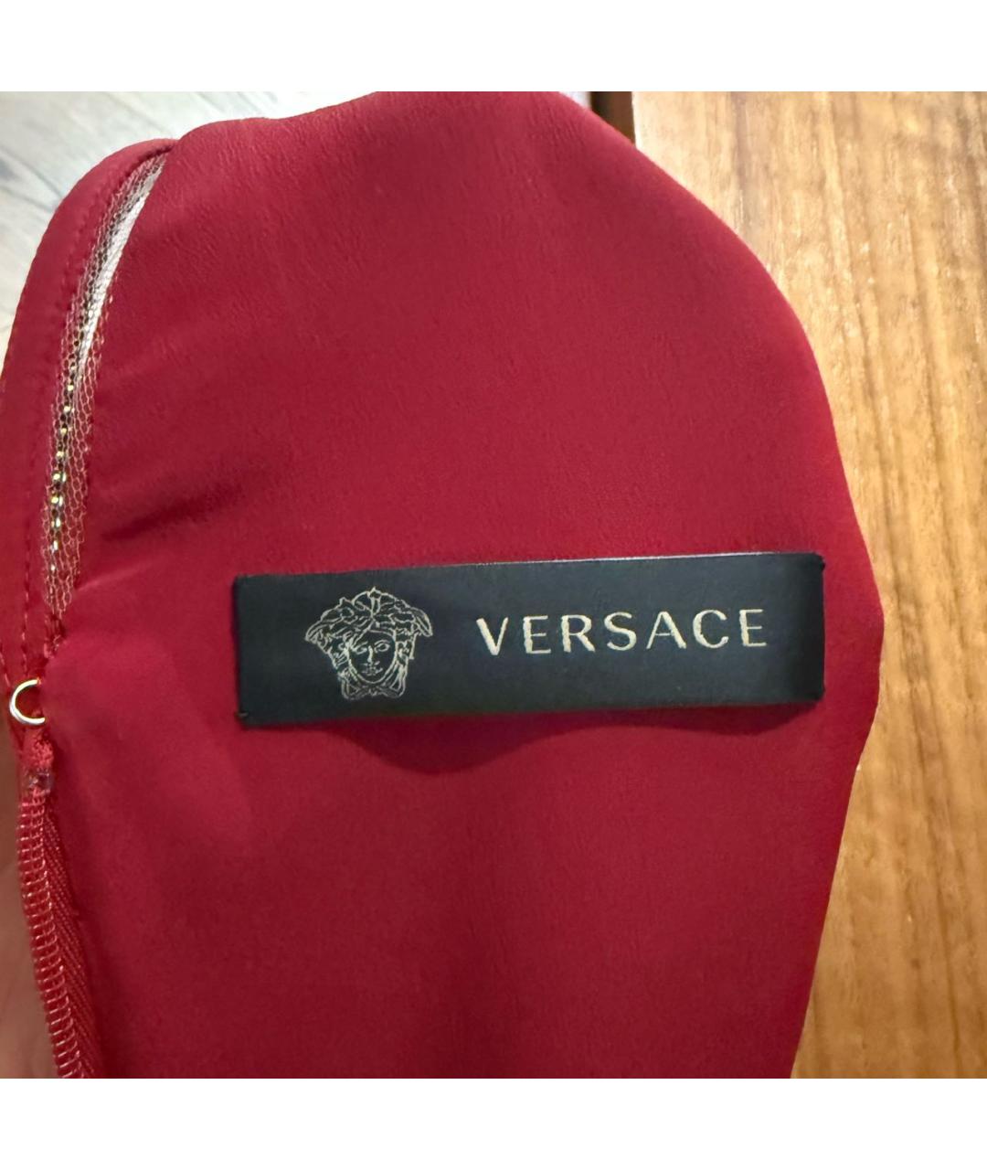 VERSACE Красное креповое вечернее платье, фото 3