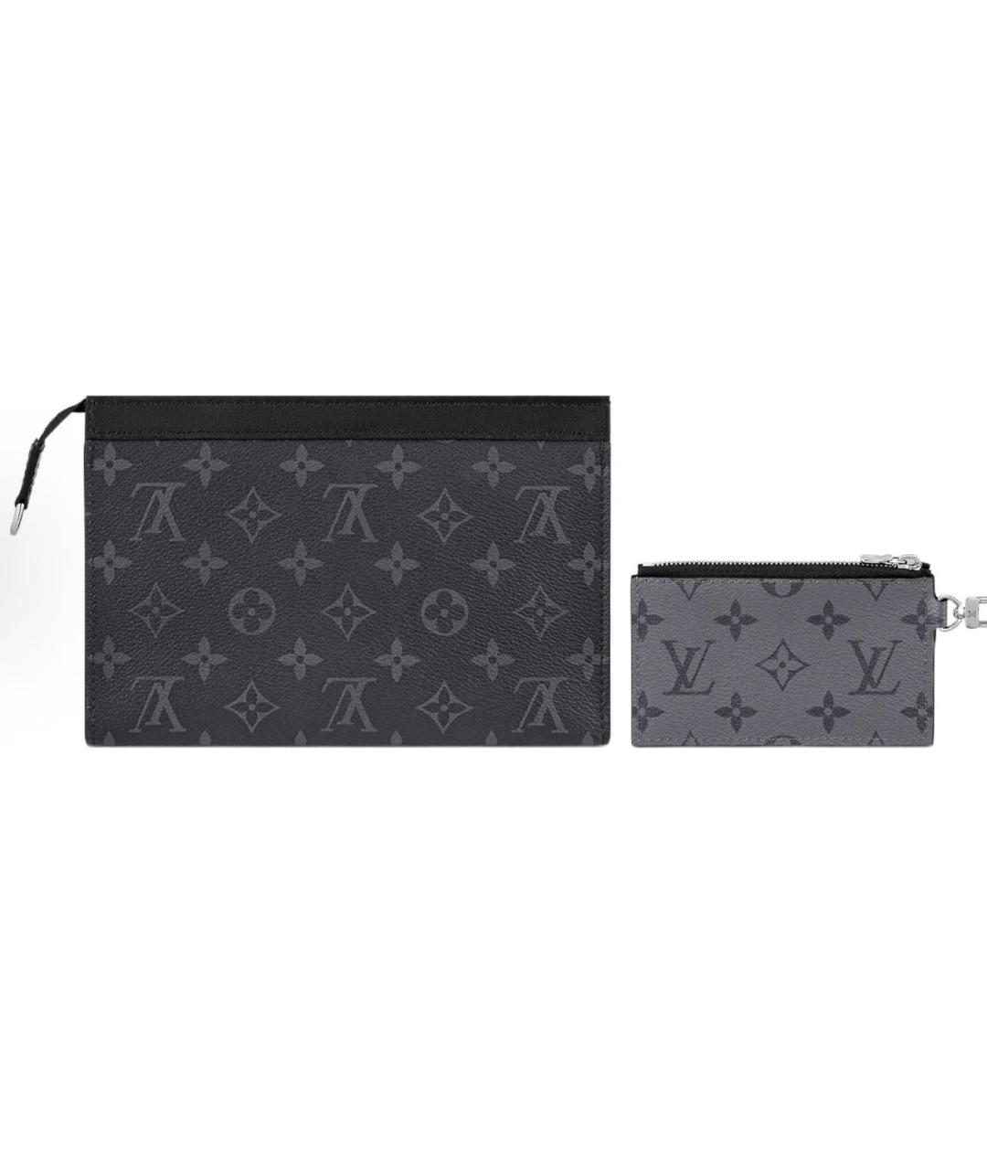 LOUIS VUITTON Черная кожаная сумка на плечо, фото 3