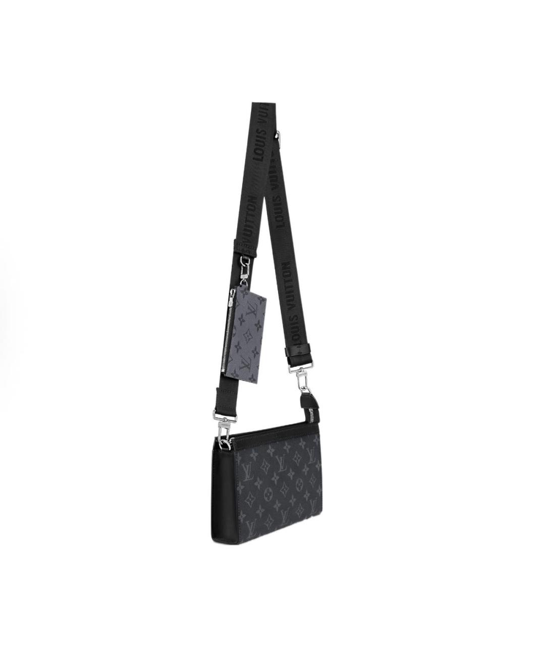 LOUIS VUITTON Черная кожаная сумка на плечо, фото 2