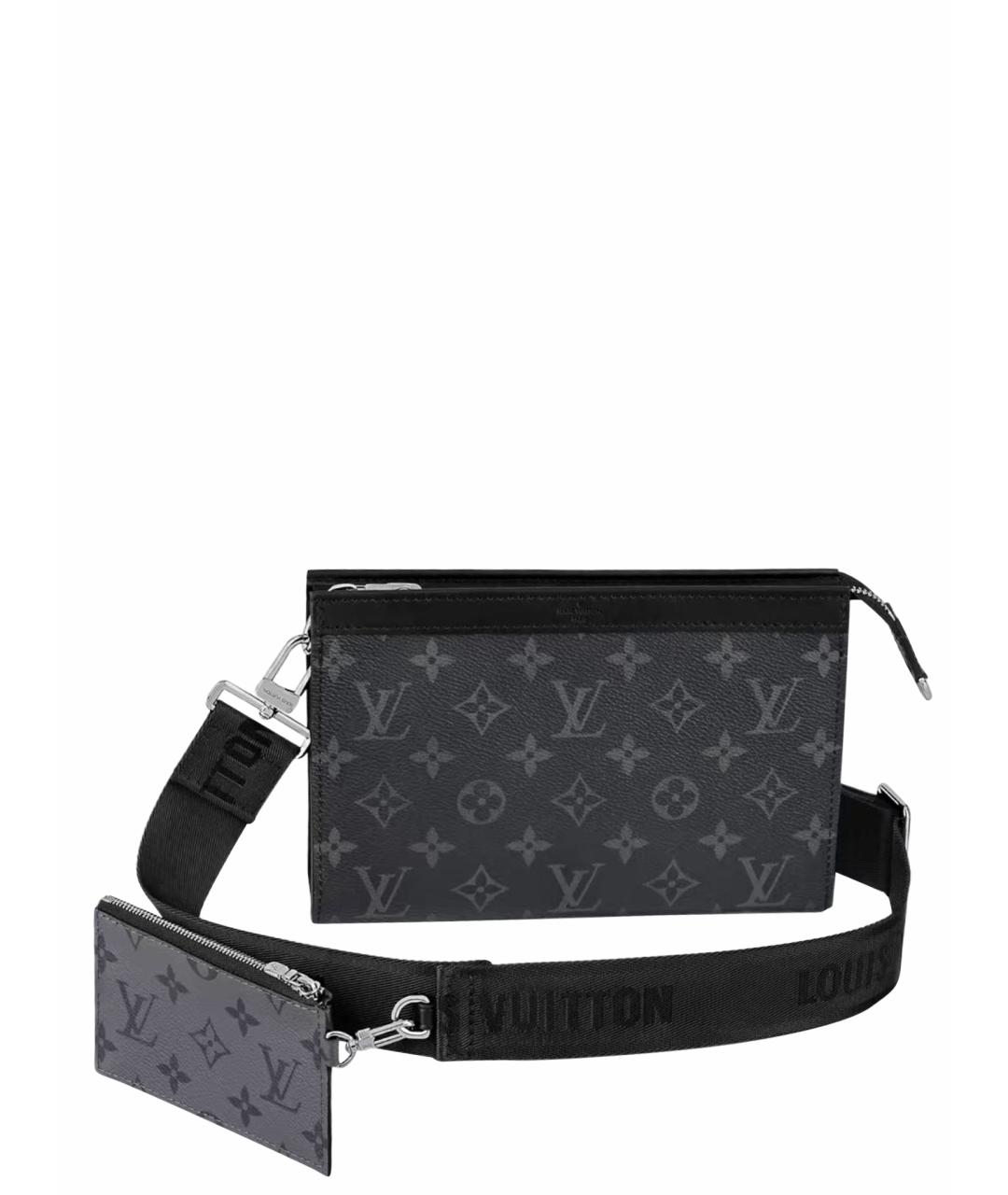 LOUIS VUITTON Черная кожаная сумка на плечо, фото 1