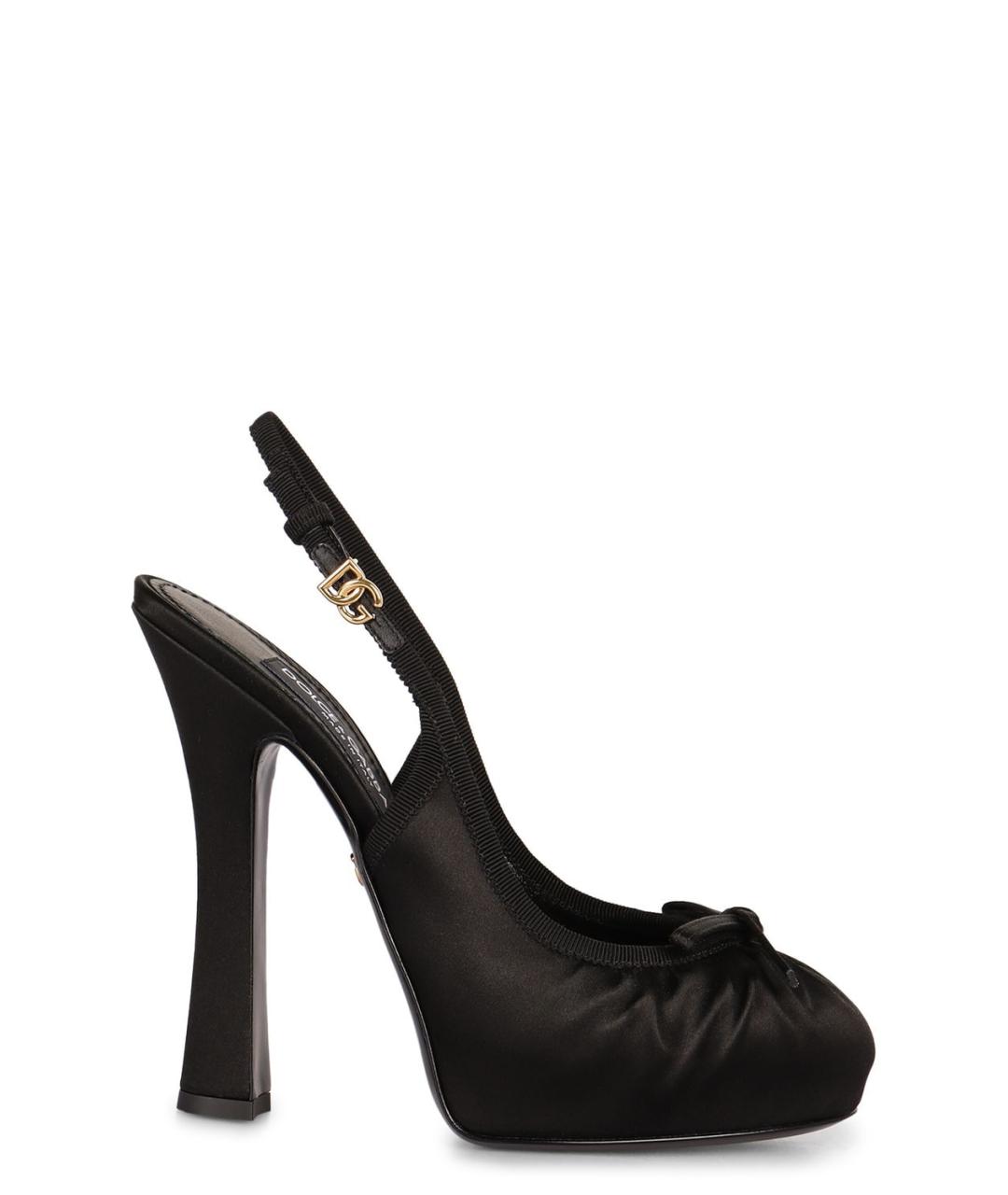 DOLCE&GABBANA Черные текстильные туфли, фото 4
