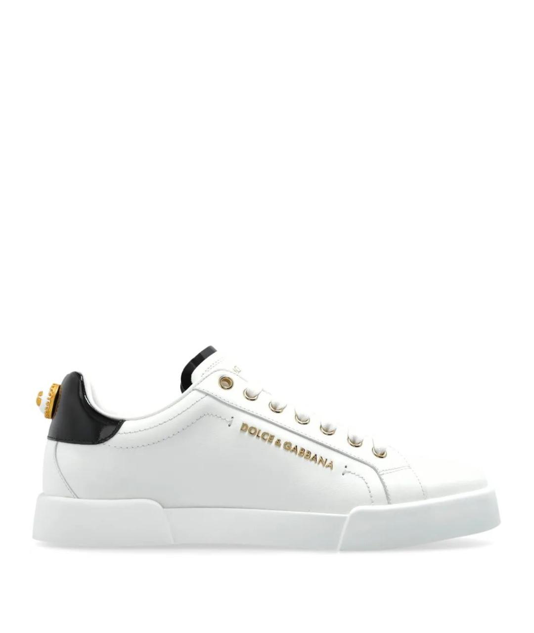 DOLCE&GABBANA Белые кожаные кроссовки, фото 1