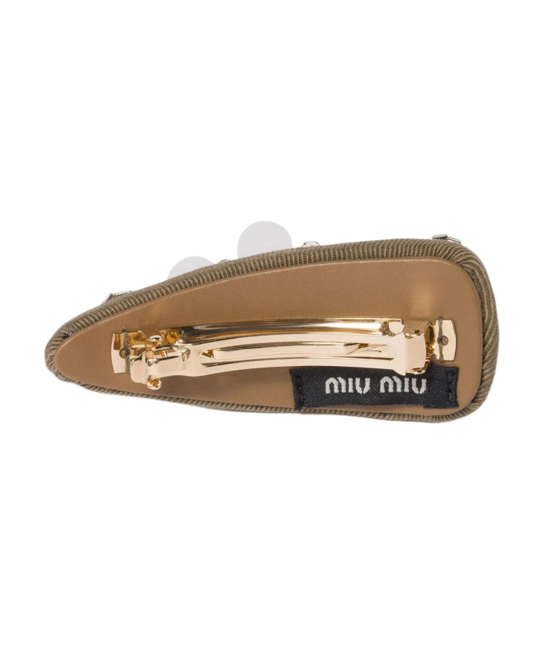 MIU MIU Коричневая заколка, фото 2