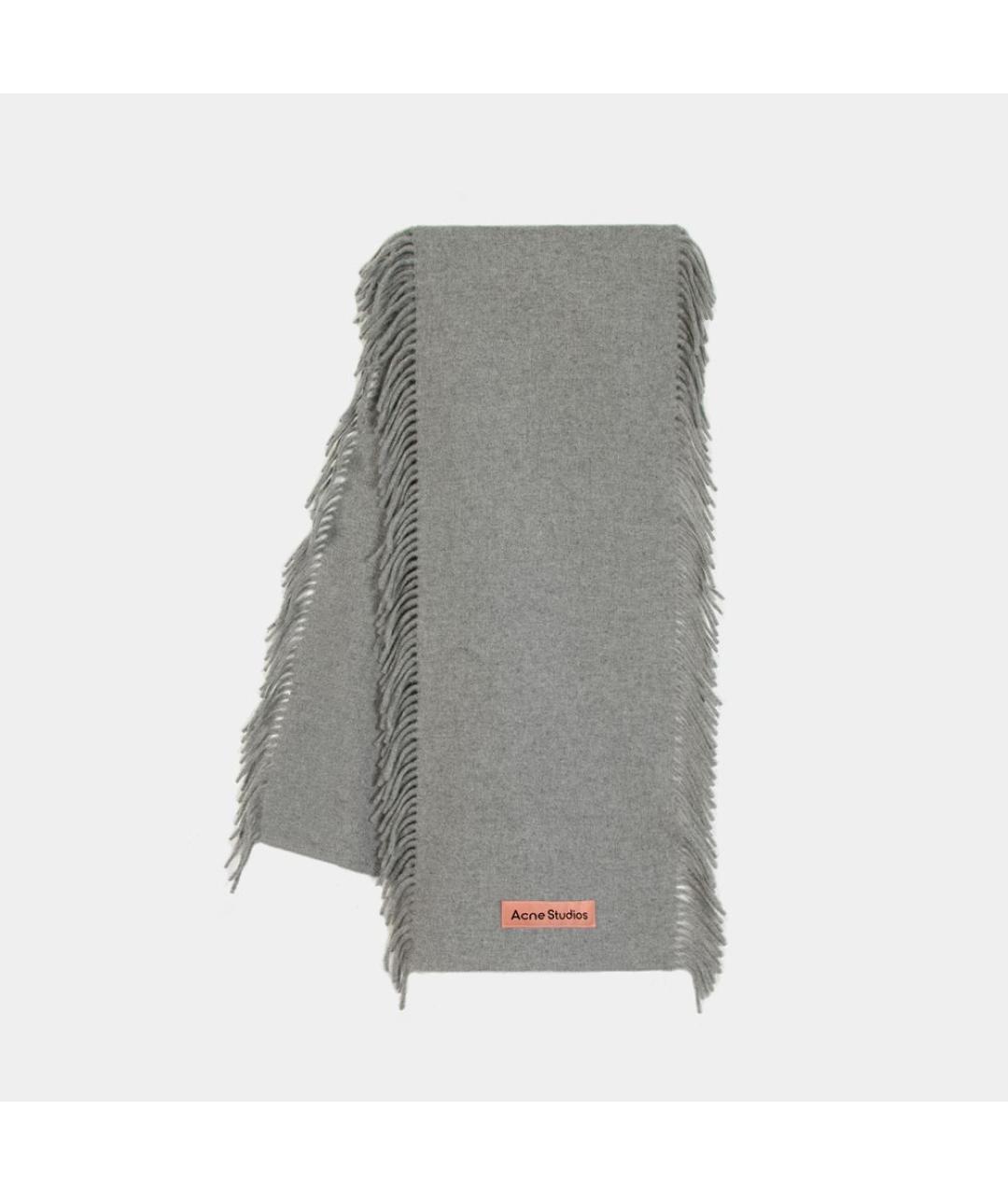 ACNE STUDIOS Серый шерстяной шарф, фото 3
