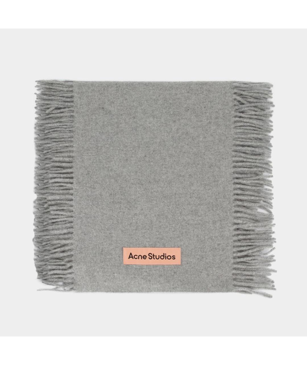 ACNE STUDIOS Серый шерстяной шарф, фото 2