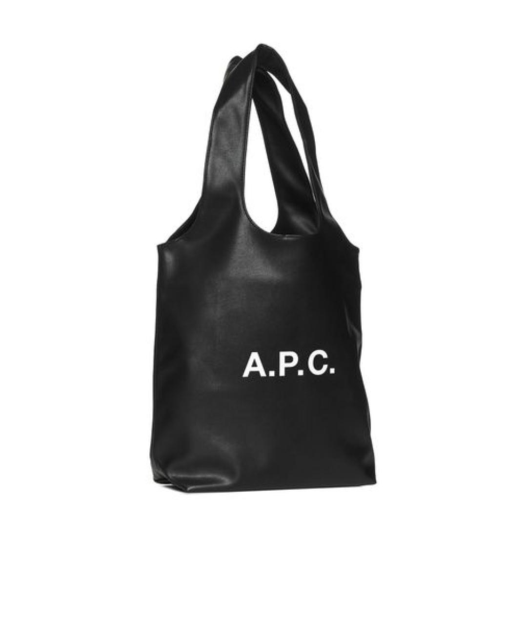 A.P.C. Черная сумка тоут из искусственной кожи, фото 3