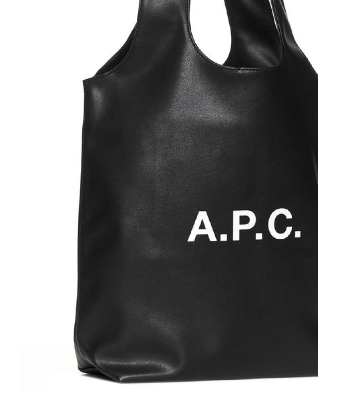A.P.C. Черная сумка тоут из искусственной кожи, фото 5
