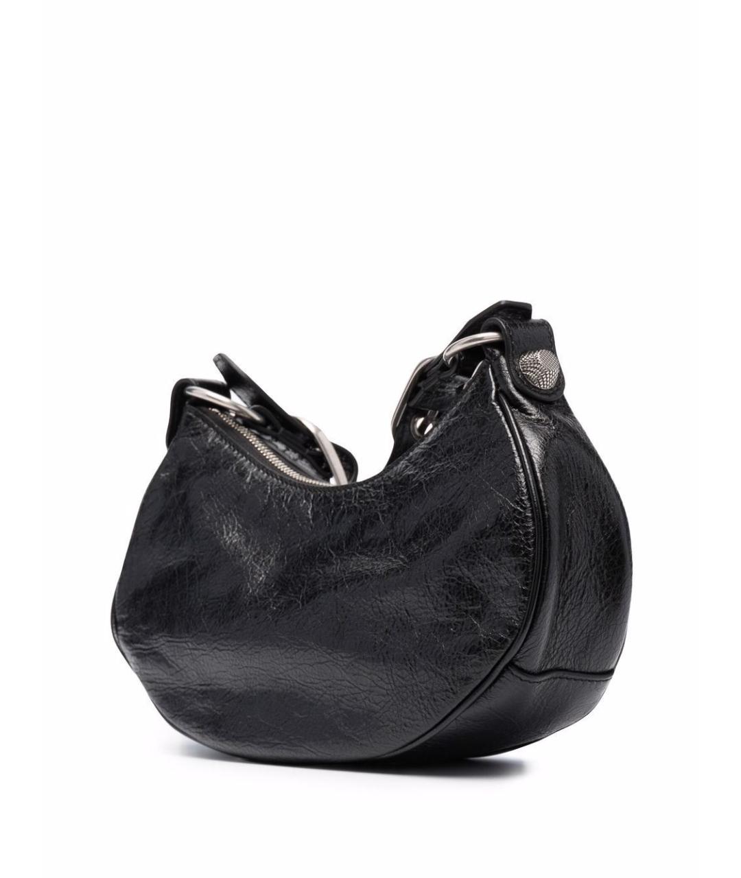 BALENCIAGA Черная кожаная сумка через плечо, фото 3