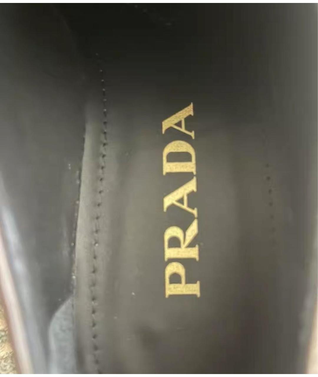 PRADA Коричневые кожаные лоферы, фото 7