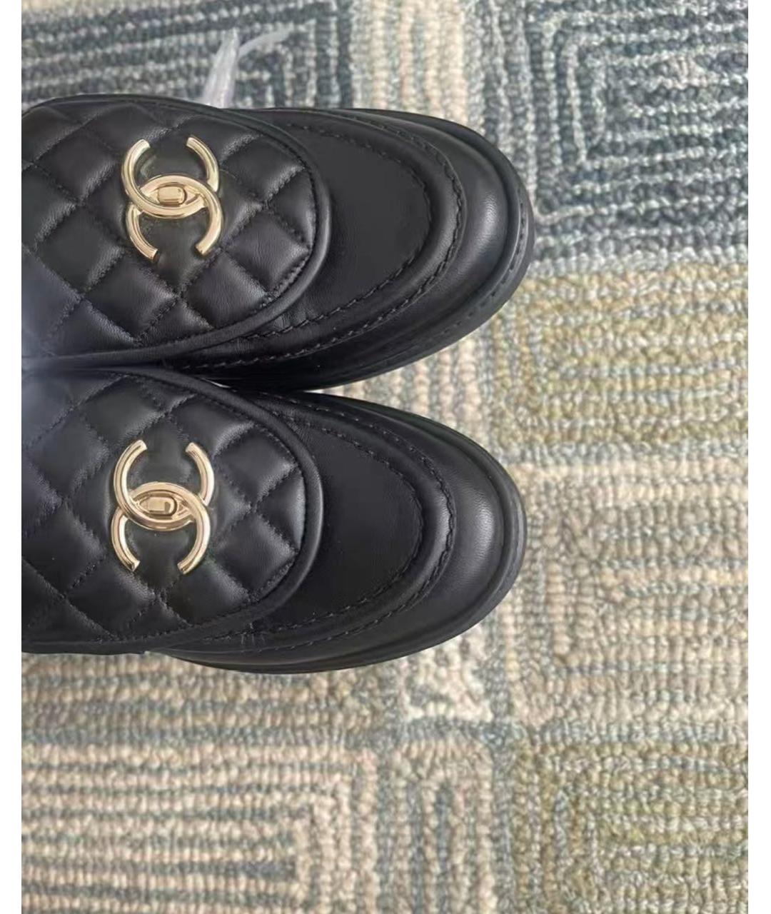 CHANEL Черные кожаные лоферы, фото 6
