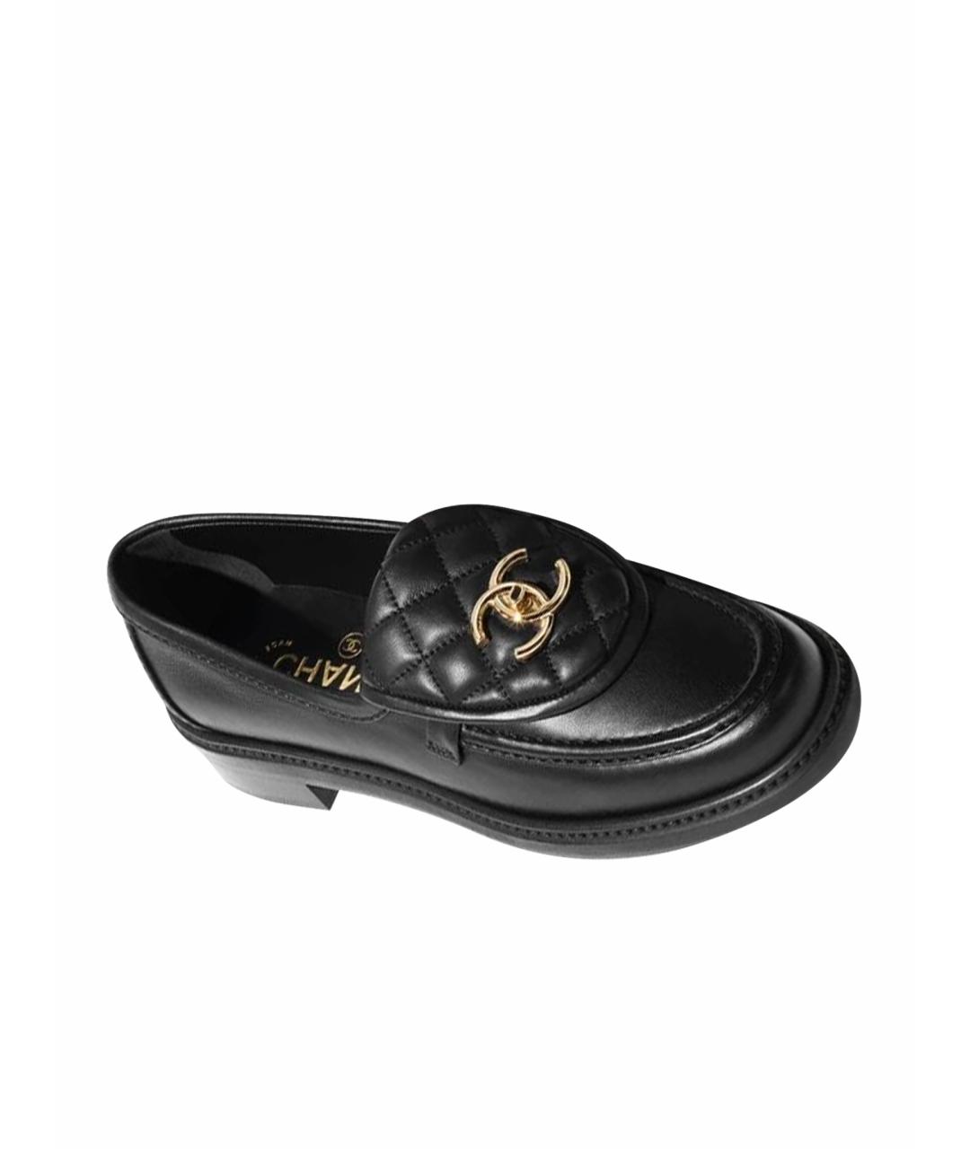 CHANEL Черные кожаные лоферы, фото 1