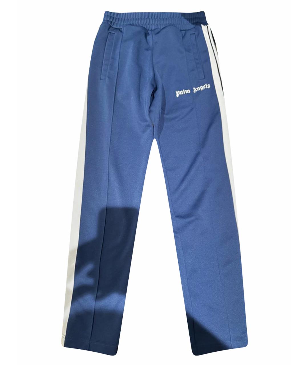 PALM ANGELS Темно-синие полиэстеровые повседневные брюки, фото 1