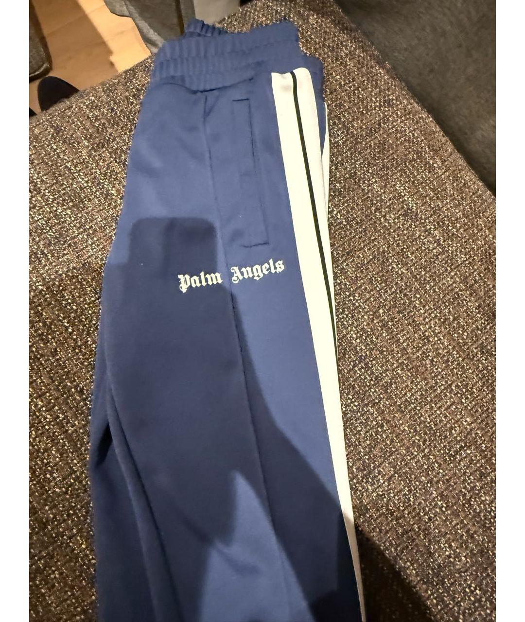 PALM ANGELS Темно-синие полиэстеровые повседневные брюки, фото 4