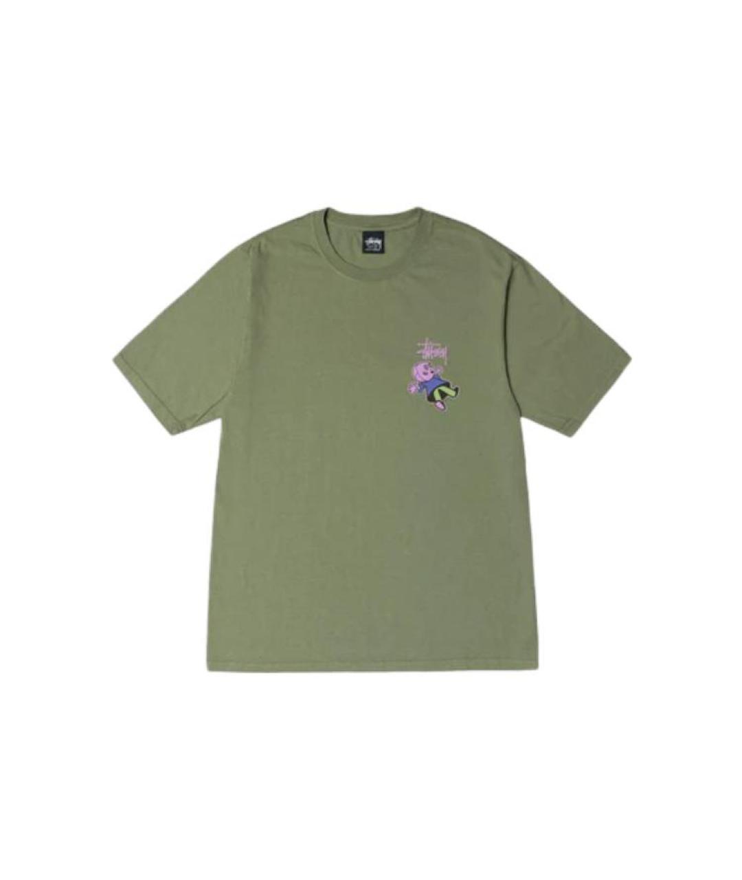 STUSSY Зеленая хлопковая футболка, фото 1