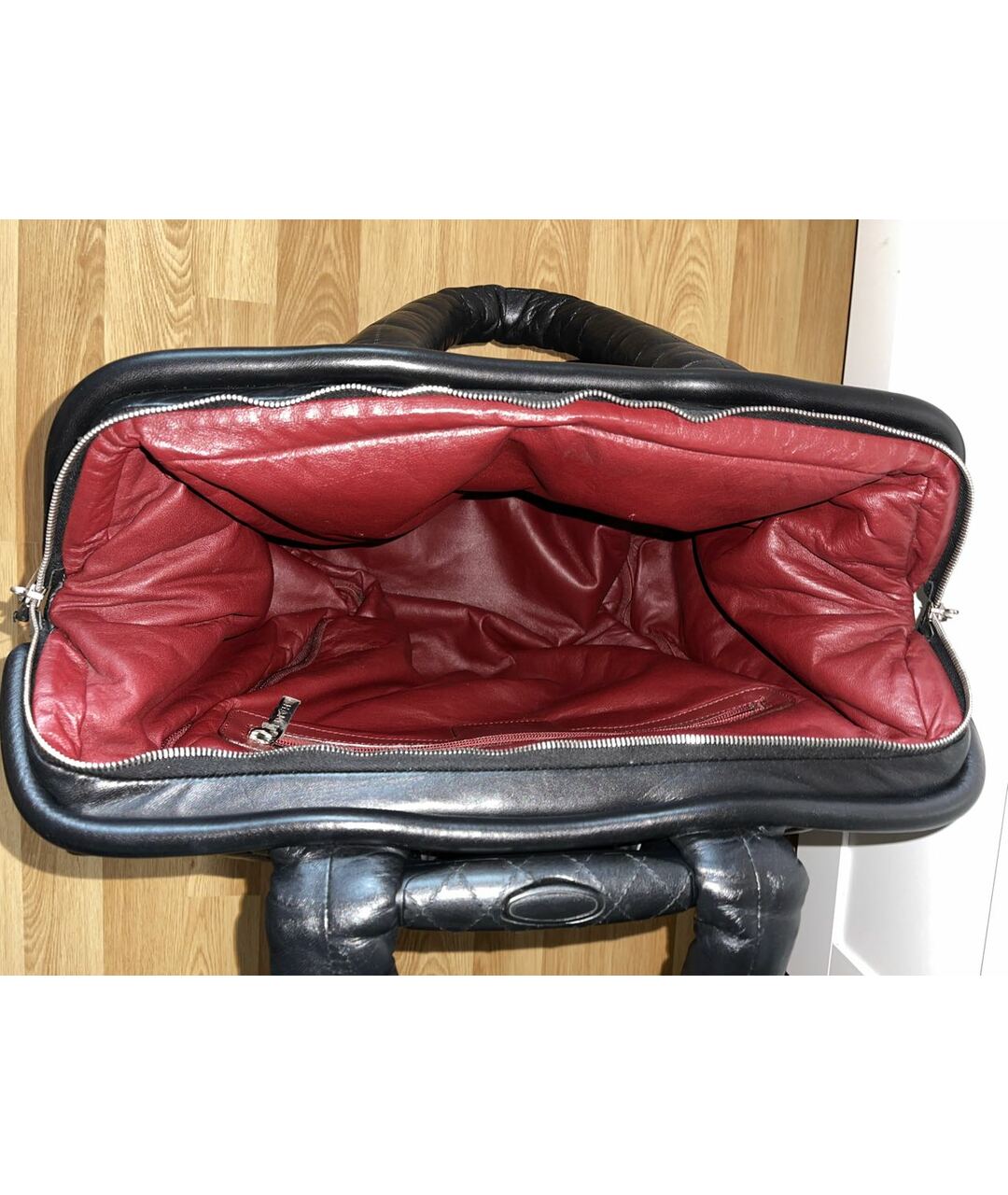 CHANEL PRE-OWNED Черная кожаная дорожная/спортивная сумка, фото 3