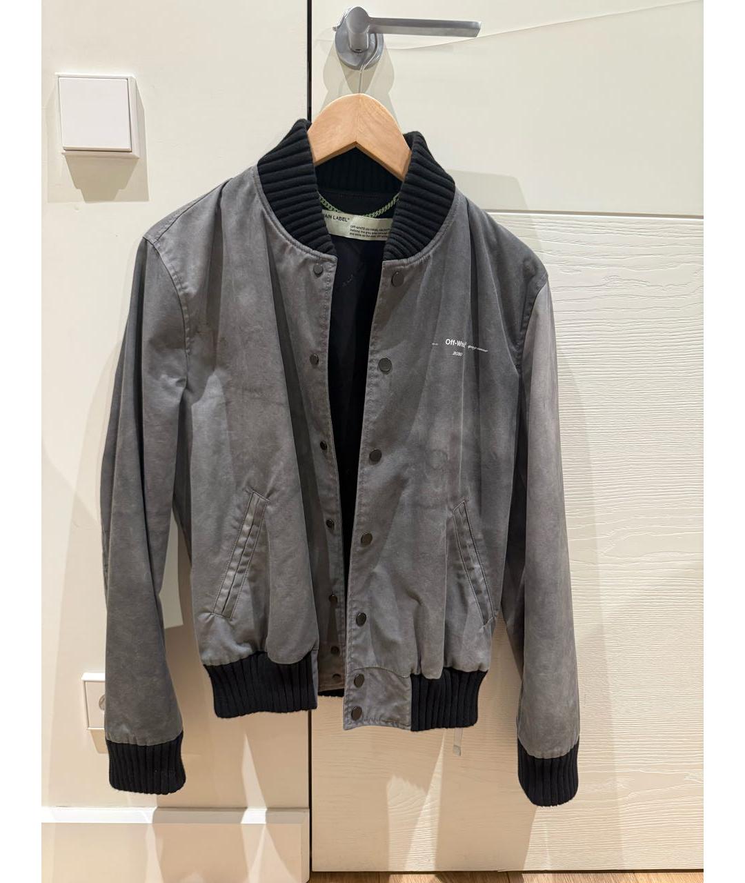 OFF-WHITE Серая хлопковая куртка, фото 4