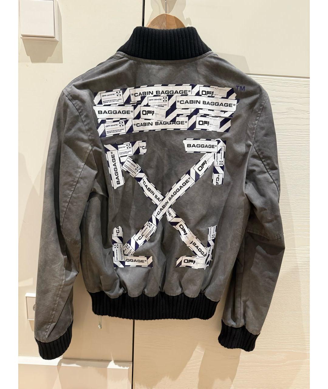 OFF-WHITE Серая хлопковая куртка, фото 2
