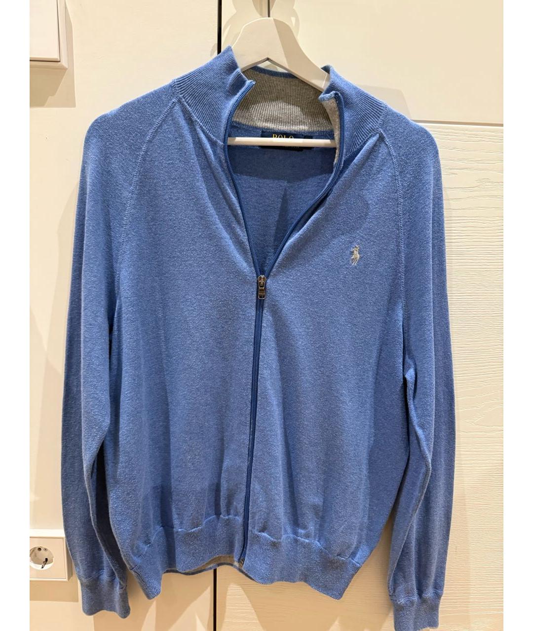 POLO RALPH LAUREN Голубой хлопковый кардиган, фото 4