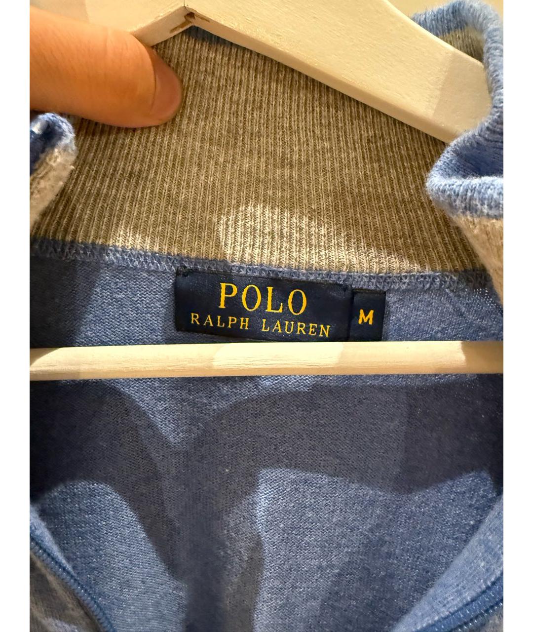POLO RALPH LAUREN Голубой хлопковый кардиган, фото 3