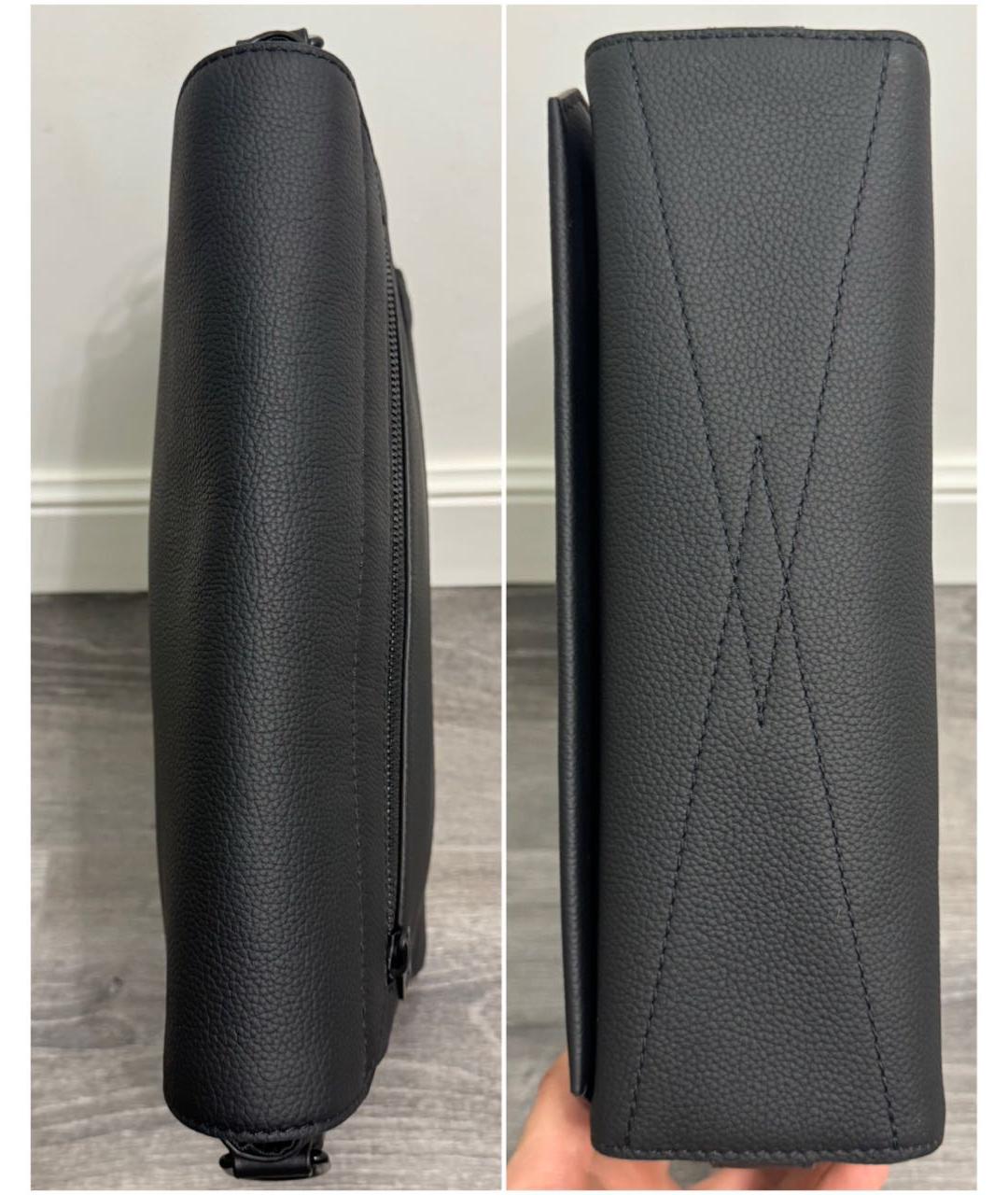LOUIS VUITTON Черная кожаная сумка на плечо, фото 4