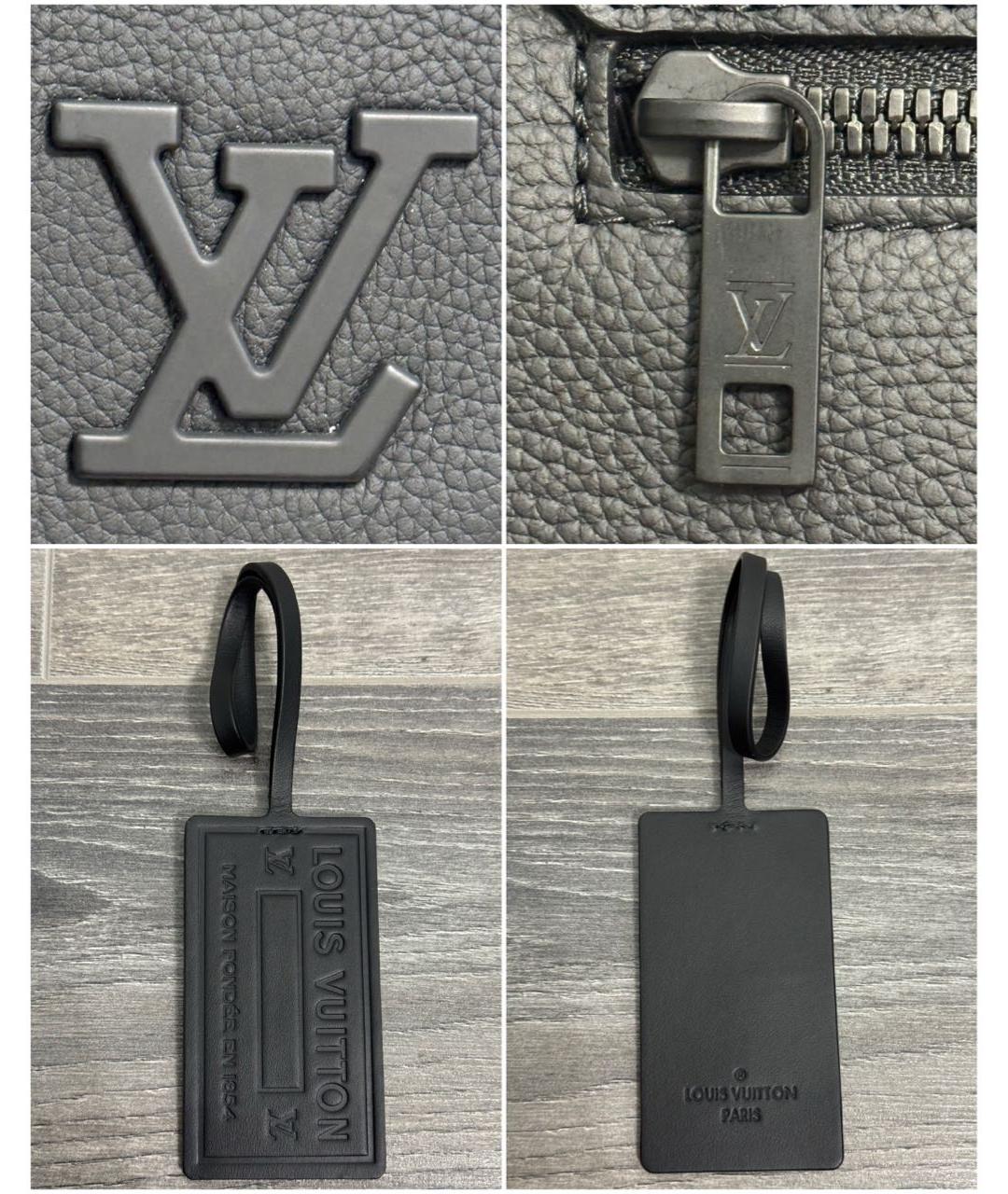LOUIS VUITTON Черная кожаная сумка на плечо, фото 5