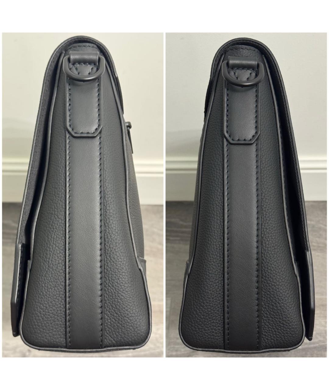 LOUIS VUITTON Черная кожаная сумка на плечо, фото 3
