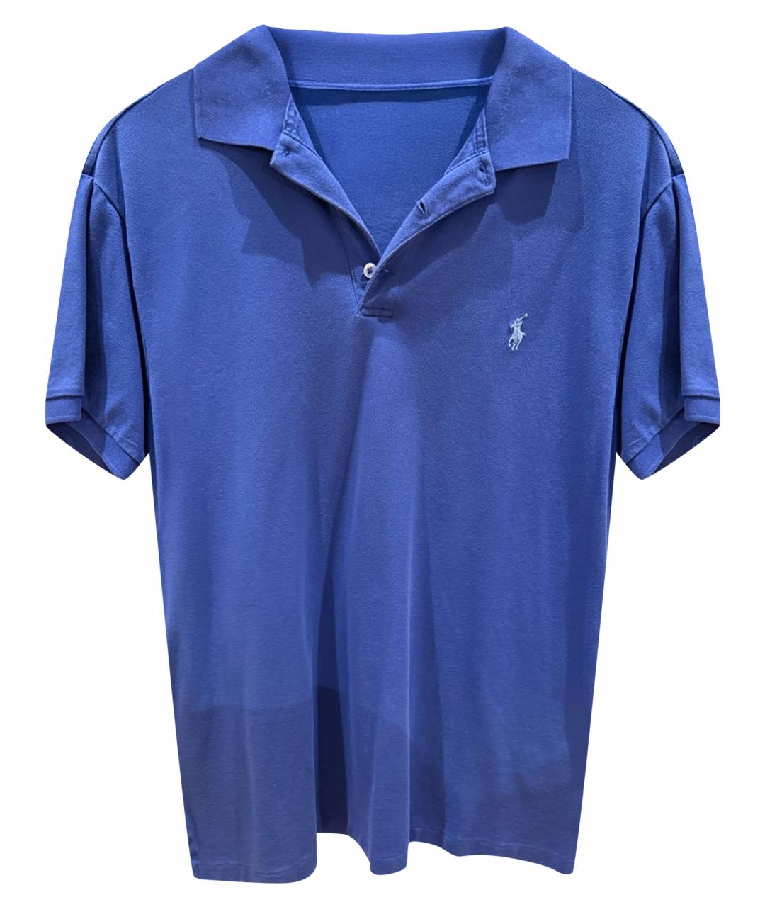 POLO RALPH LAUREN Синее хлопковое поло с коротким рукавом, фото 1