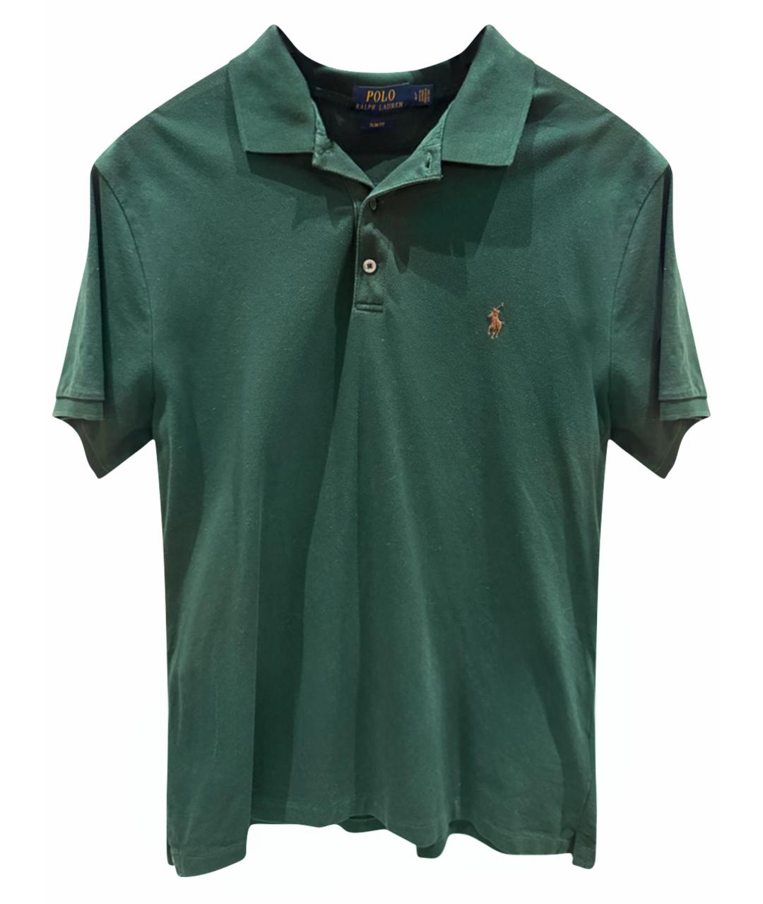 POLO RALPH LAUREN Зеленые хлопковое поло с коротким рукавом, фото 1