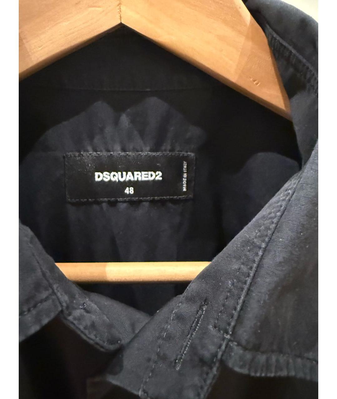 DSQUARED2 Черная хлопковая кэжуал рубашка, фото 2