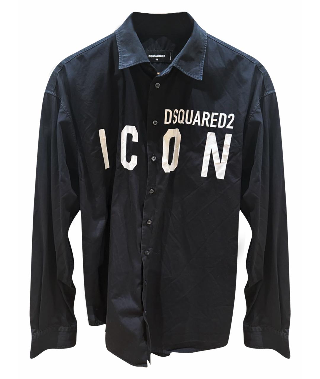 DSQUARED2 Черная хлопковая кэжуал рубашка, фото 1