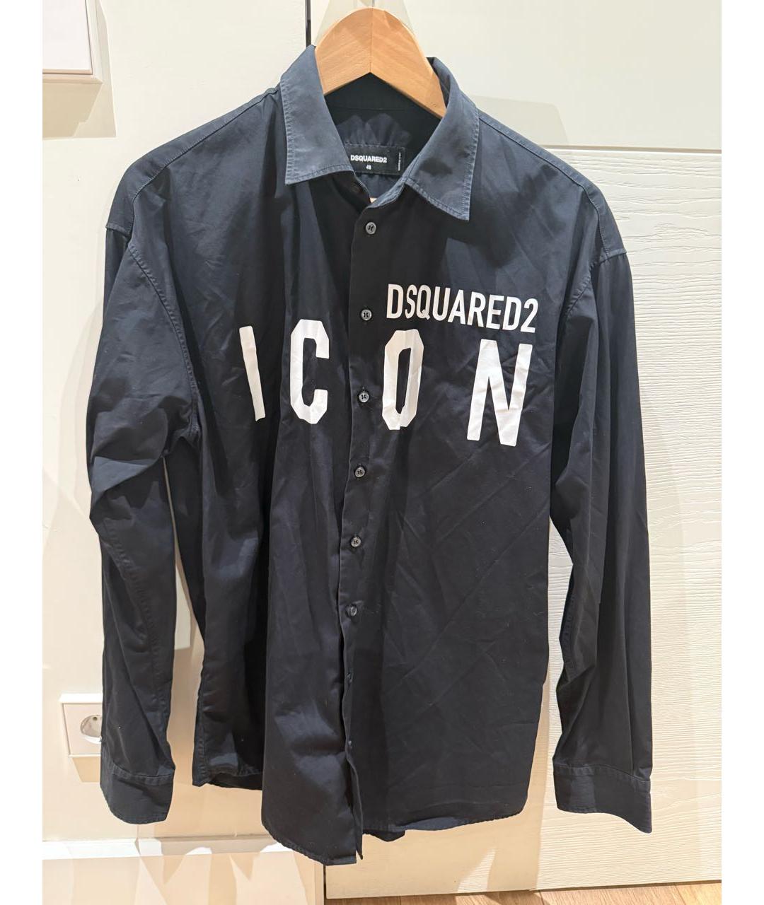 DSQUARED2 Черная хлопковая кэжуал рубашка, фото 4