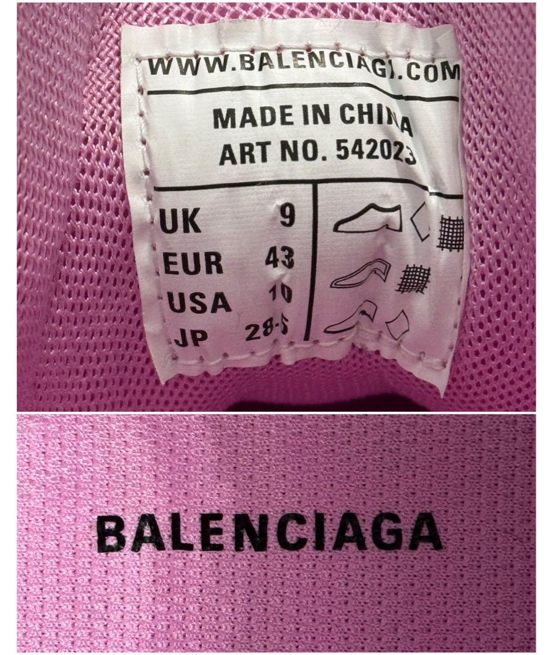 BALENCIAGA Розовые высокие кроссовки / кеды, фото 8