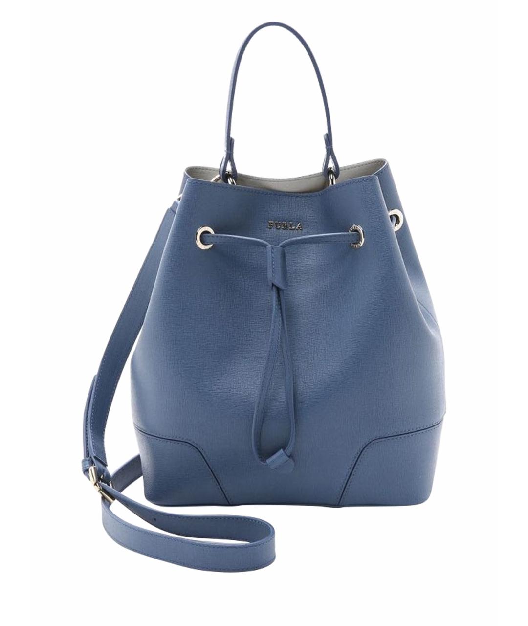 FURLA Голубая кожаная сумка через плечо, фото 1