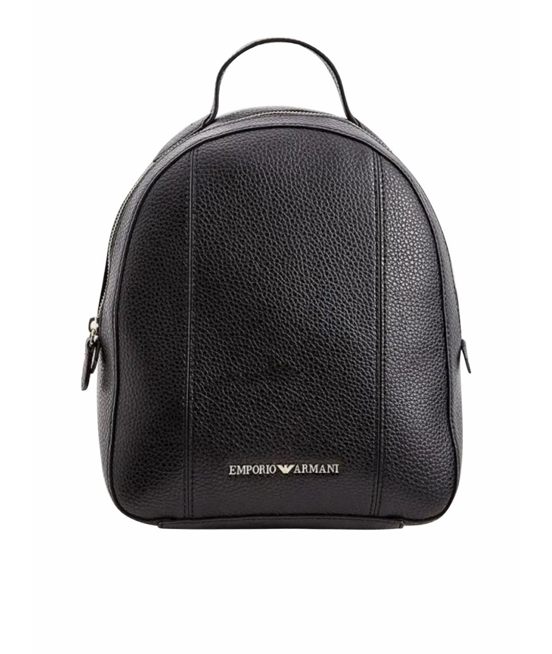 EMPORIO ARMANI Черный кожаный рюкзак, фото 1