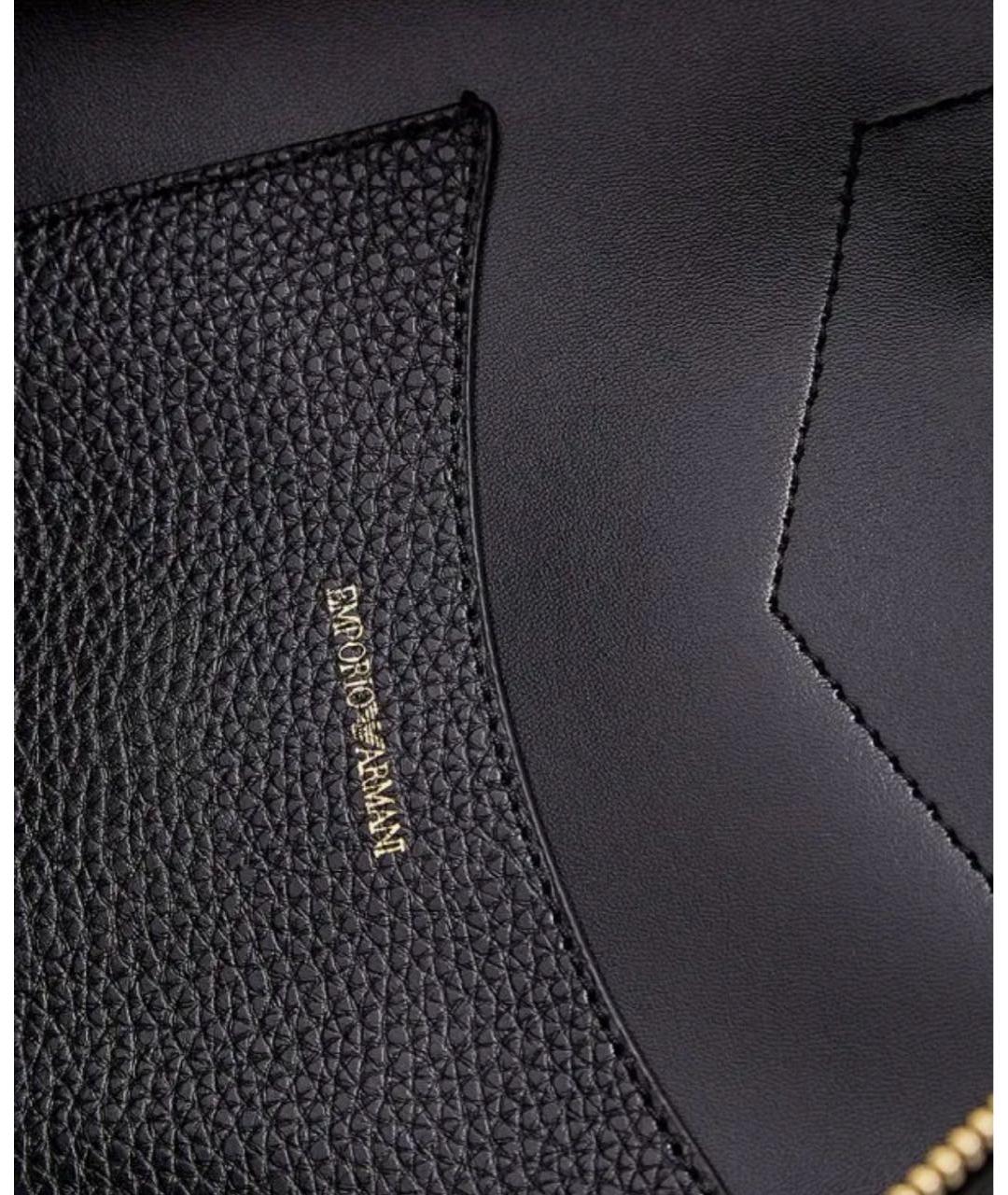 EMPORIO ARMANI Черный кожаный рюкзак, фото 3