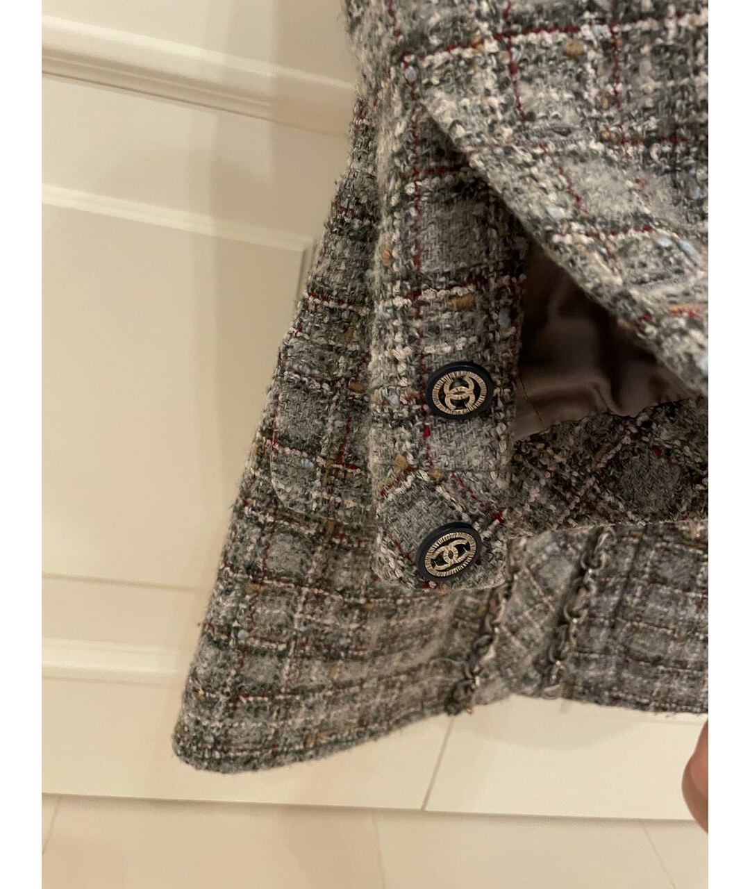CHANEL PRE-OWNED Серый твидовый жакет/пиджак, фото 5
