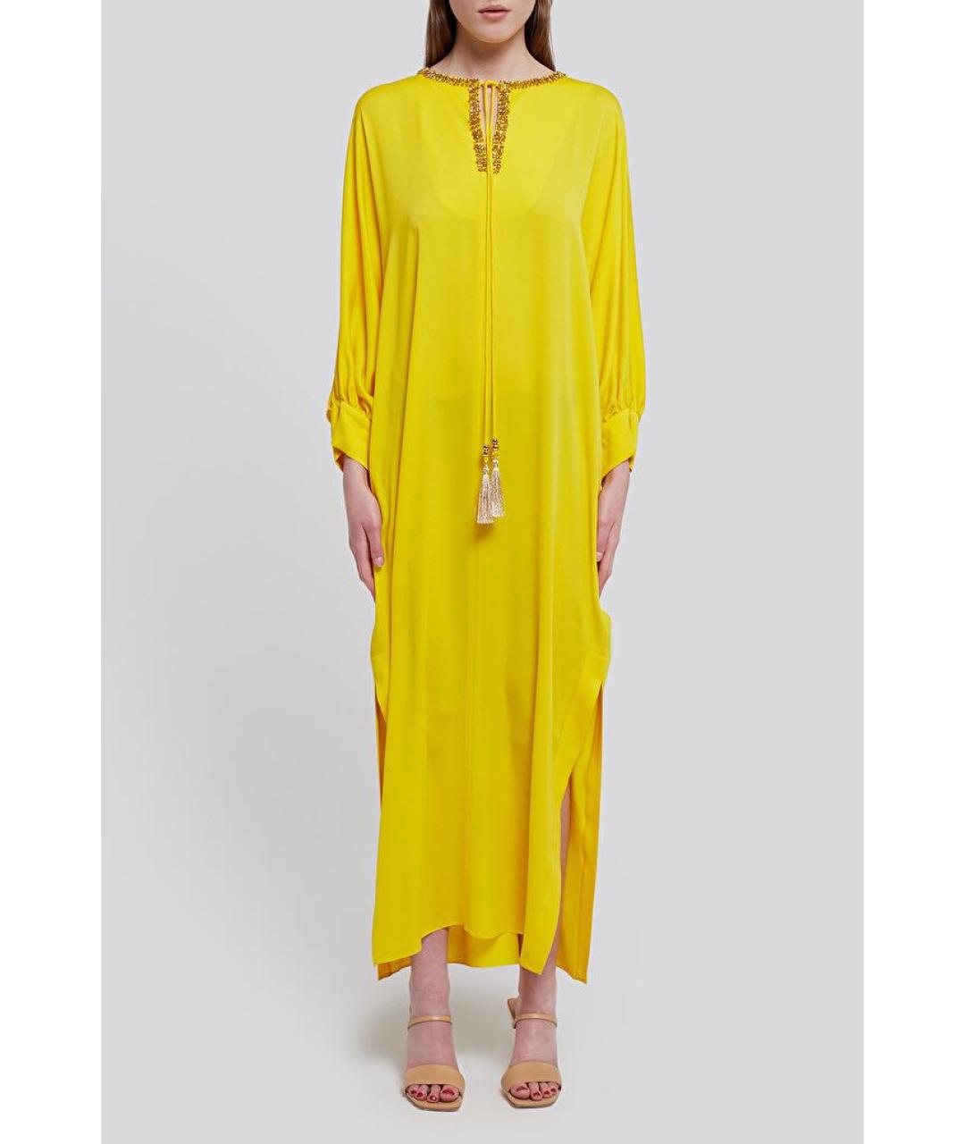 MAX MARA Желтое шелковое повседневное платье, фото 7