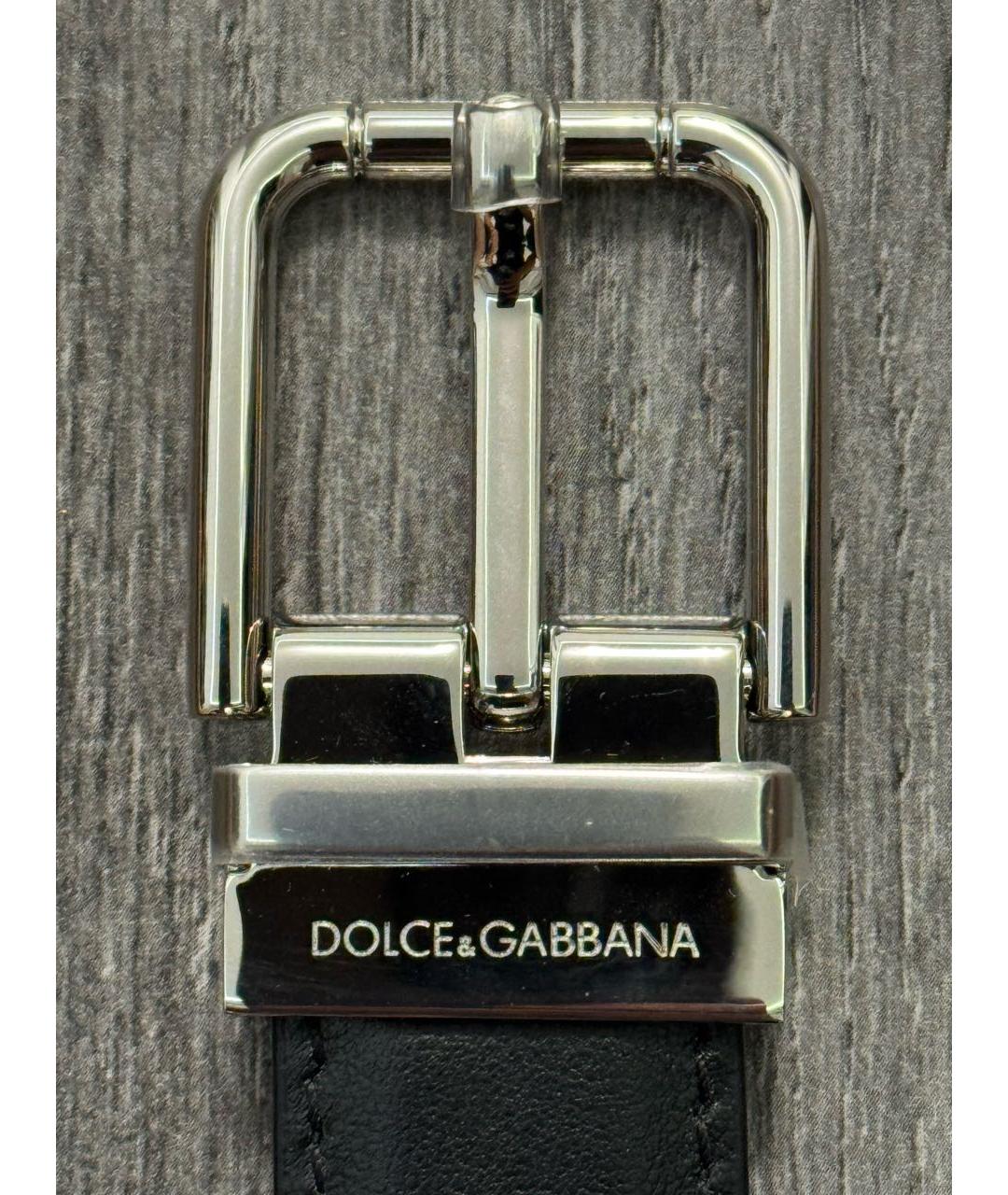 DOLCE&GABBANA Черный кожаный ремень, фото 2